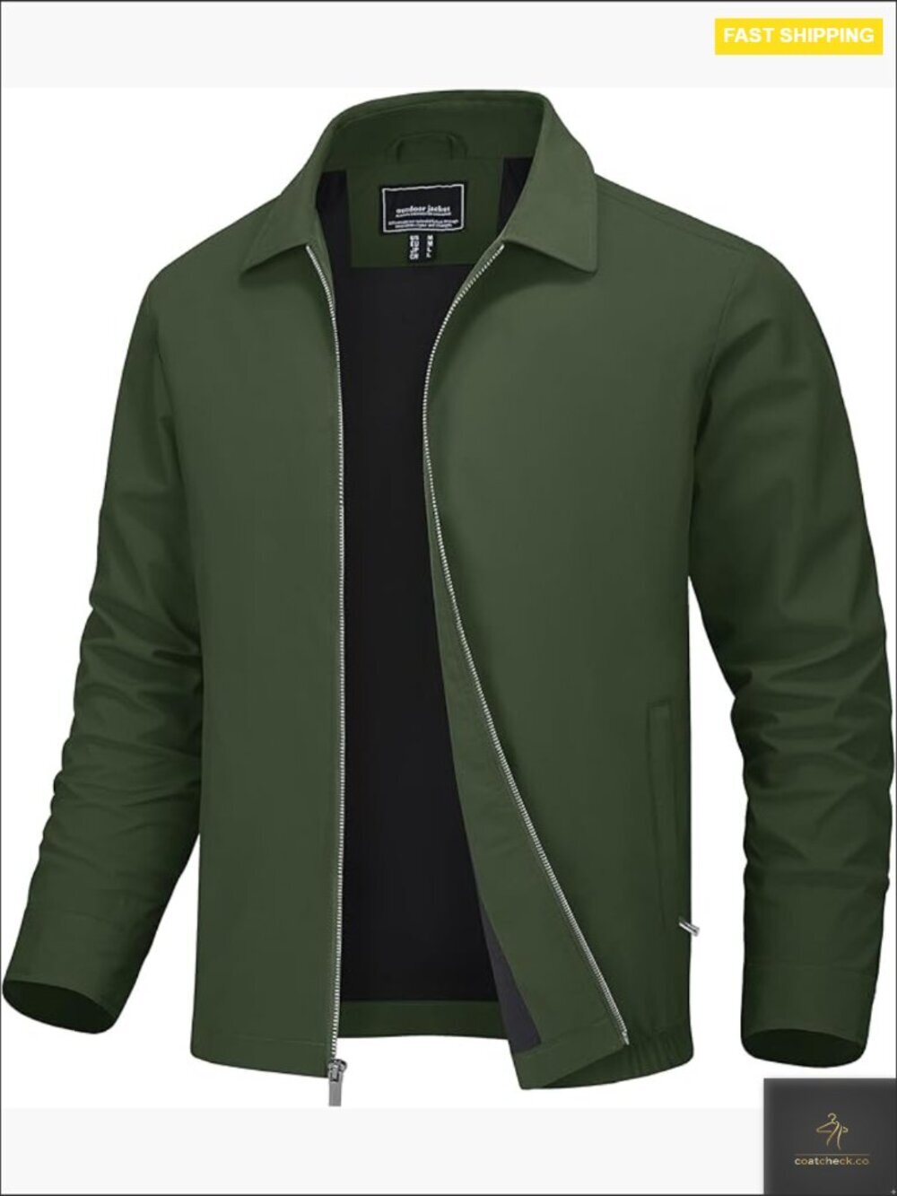 Men's Lightweight Windbreaker Jacket Full Zip Casual Business Golf Coat